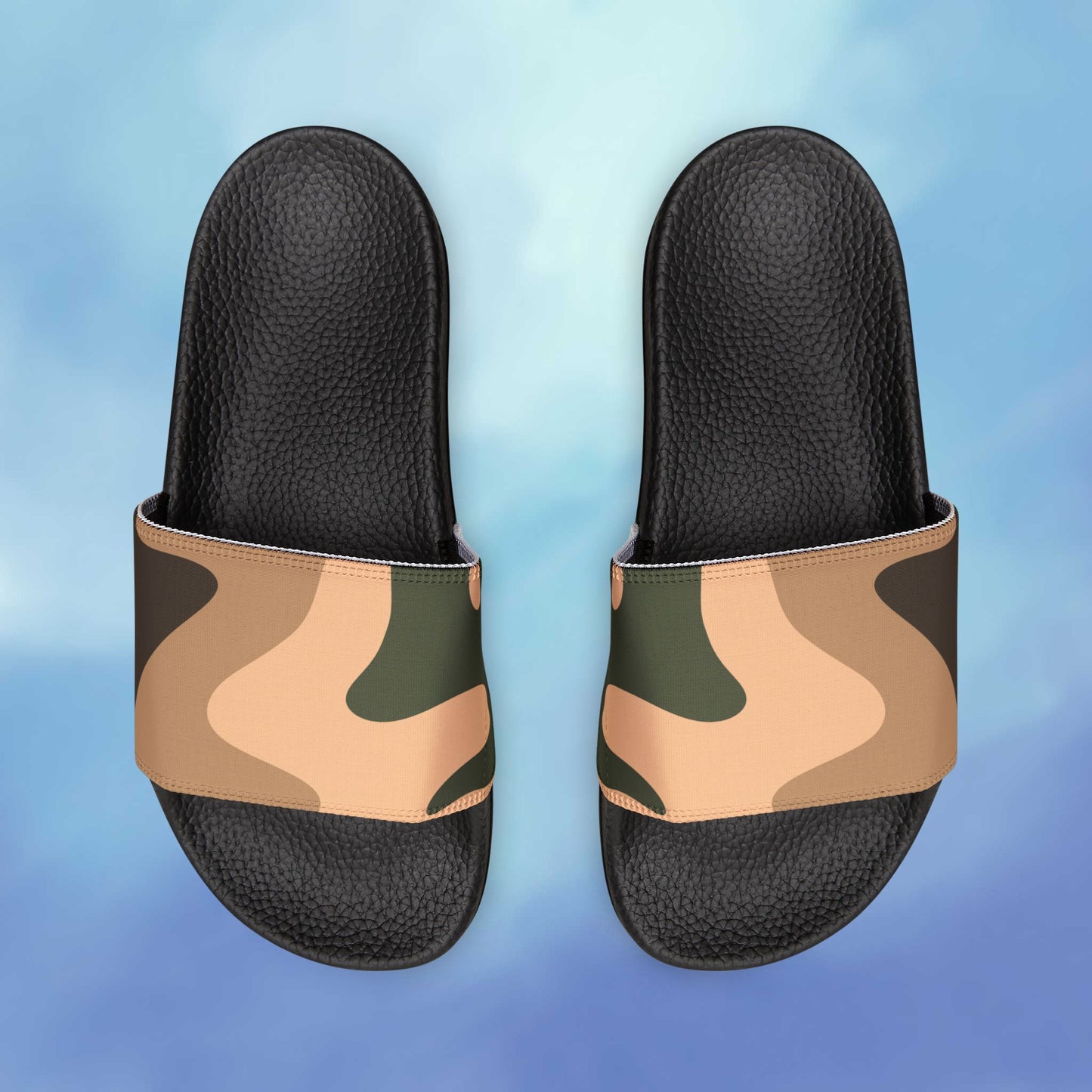 Camouflage Men's Removable-Strap Sandals, Casual Footwear, Beachwear Slides