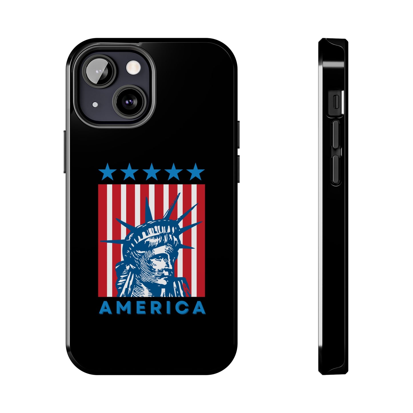 America Flag, Liberty Phone Cover Black , iPhone 15 , iPhone 14 & iPhone 13 Series