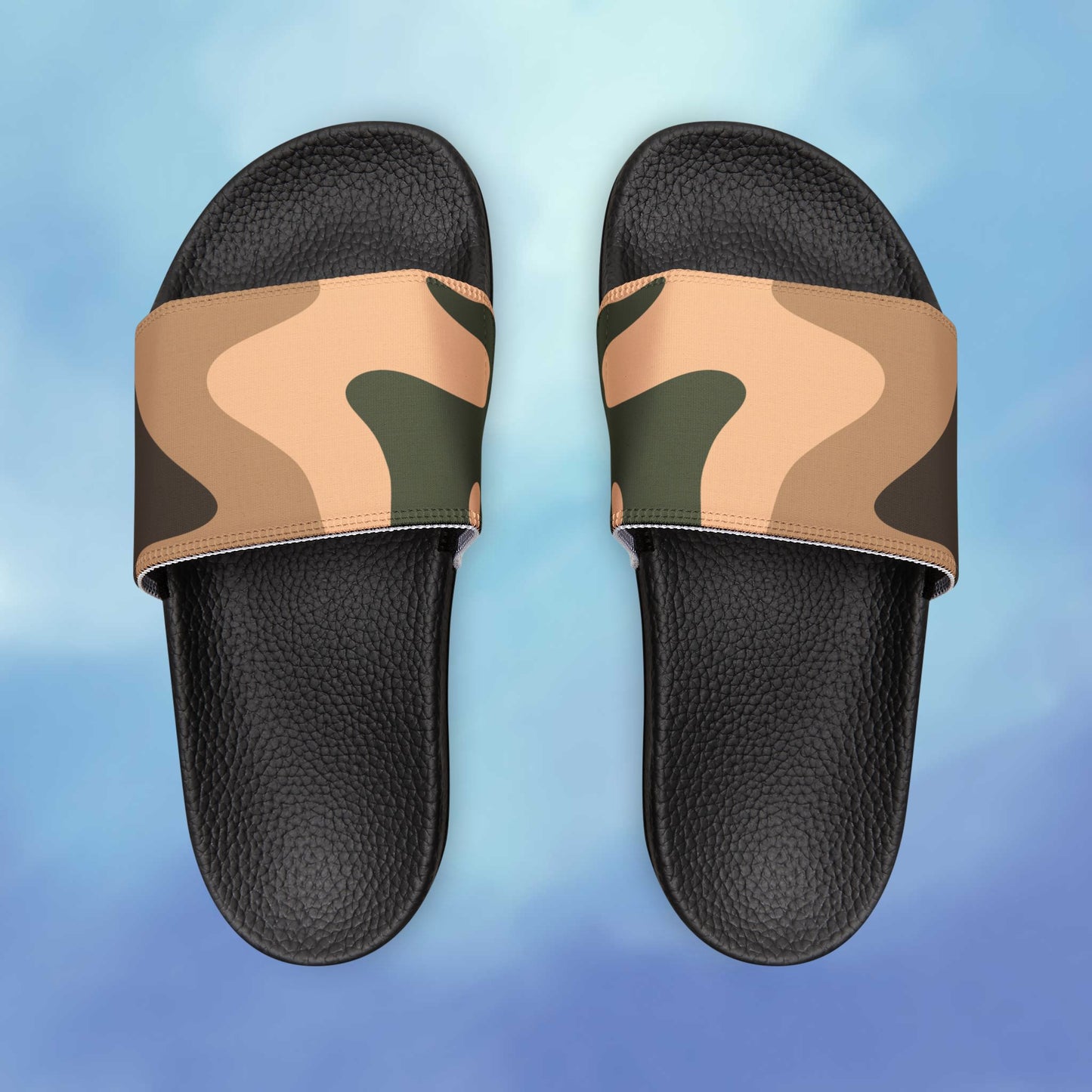 Camouflage Men's Removable-Strap Sandals, Casual Footwear, Beachwear Slides