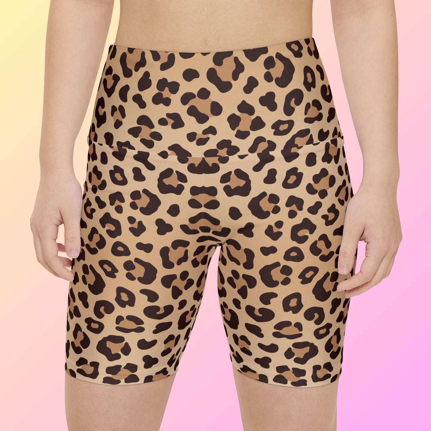 Leopard Skin Women's Gym Workout Shorts, Running Shorts, Outdoor Shorts