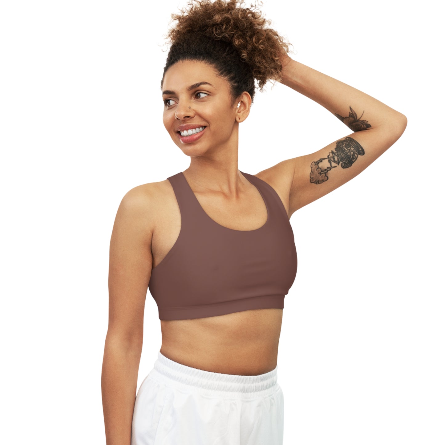 Chocolate Stylish Seamless Sports Bra for Fitness, Workout, Yoga, Gym