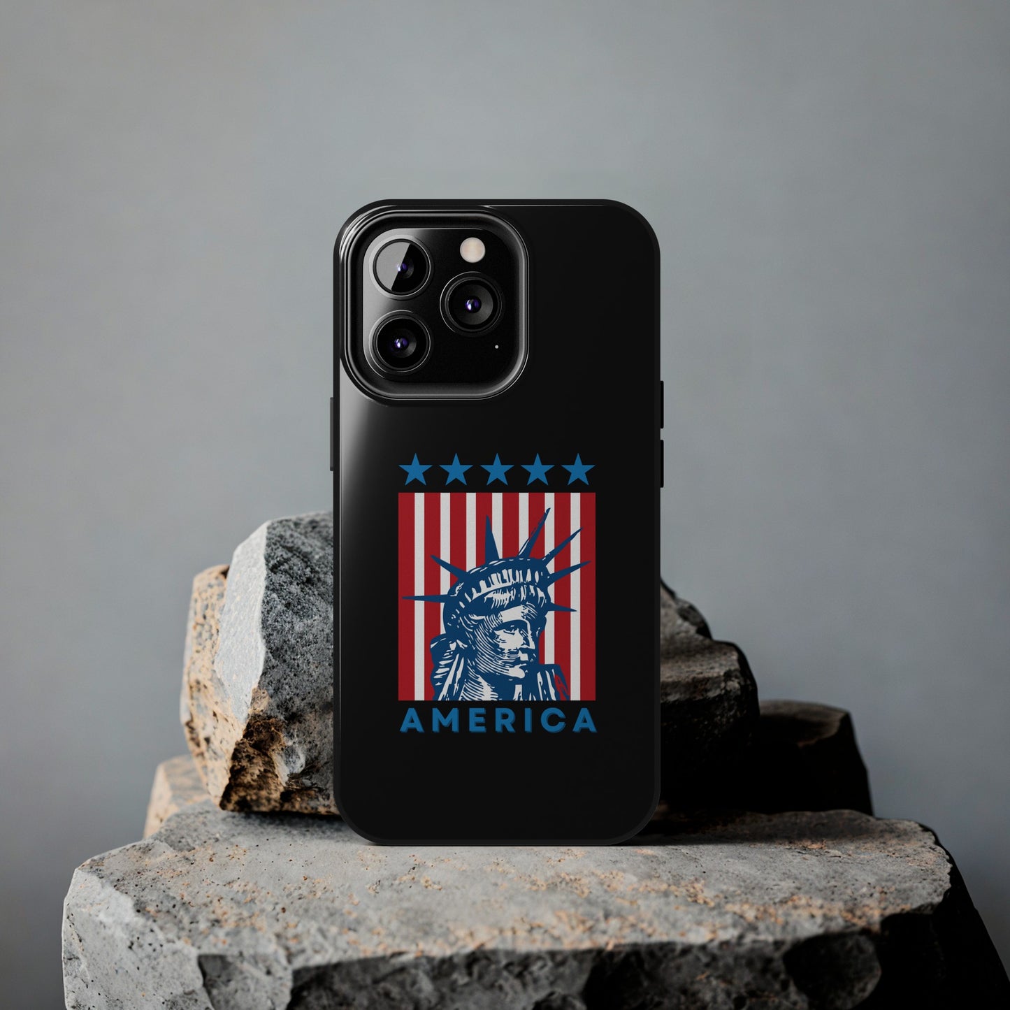 America Flag, Liberty Phone Cover Black , iPhone 15 , iPhone 14 & iPhone 13 Series