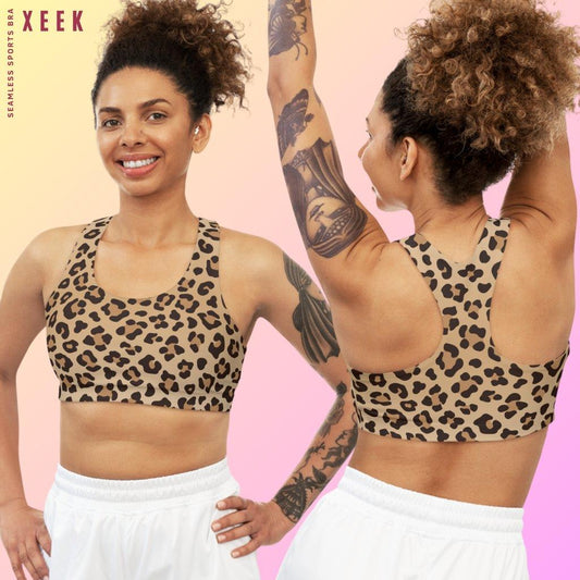 Leopard Skin Seamless Sports Bra for Fitness, Workout Bra, Yoga bra, Gym Bra