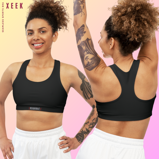 Endurance Stylish Seamless Sports Bra Black for Fitness, Workout Bra, Yoga bra, Gym Bra