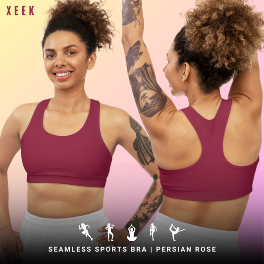 Persian Rose Stylish Seamless Sports Bra Almond for Fitness, Workout, Yoga, Gym