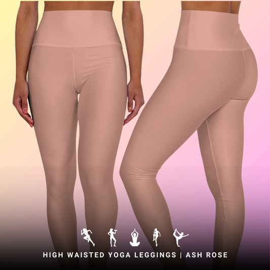 Ash Rose High Waisted Yoga Leggings for Women - Workout Pants for Gym, Running, Fitness, Yoga, and Everyday Casual Wear