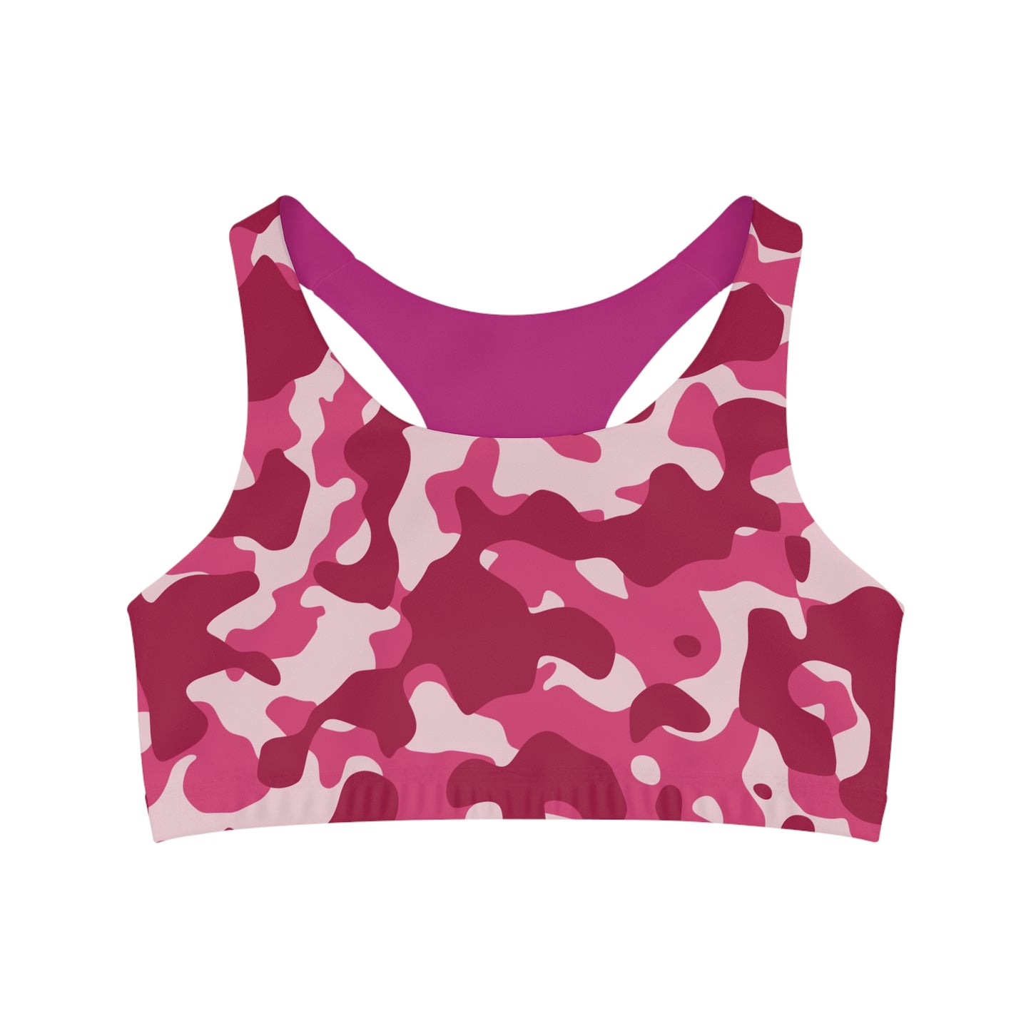 Pink Camouflage Seamless Sports Bra for Fitness, Workout Bra, Yoga bra, Gym Bra