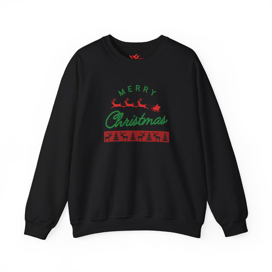 Merry Christmas" Reindeer Sweatshirt, Cozy Holiday Unisex Top, Xmas Apparel