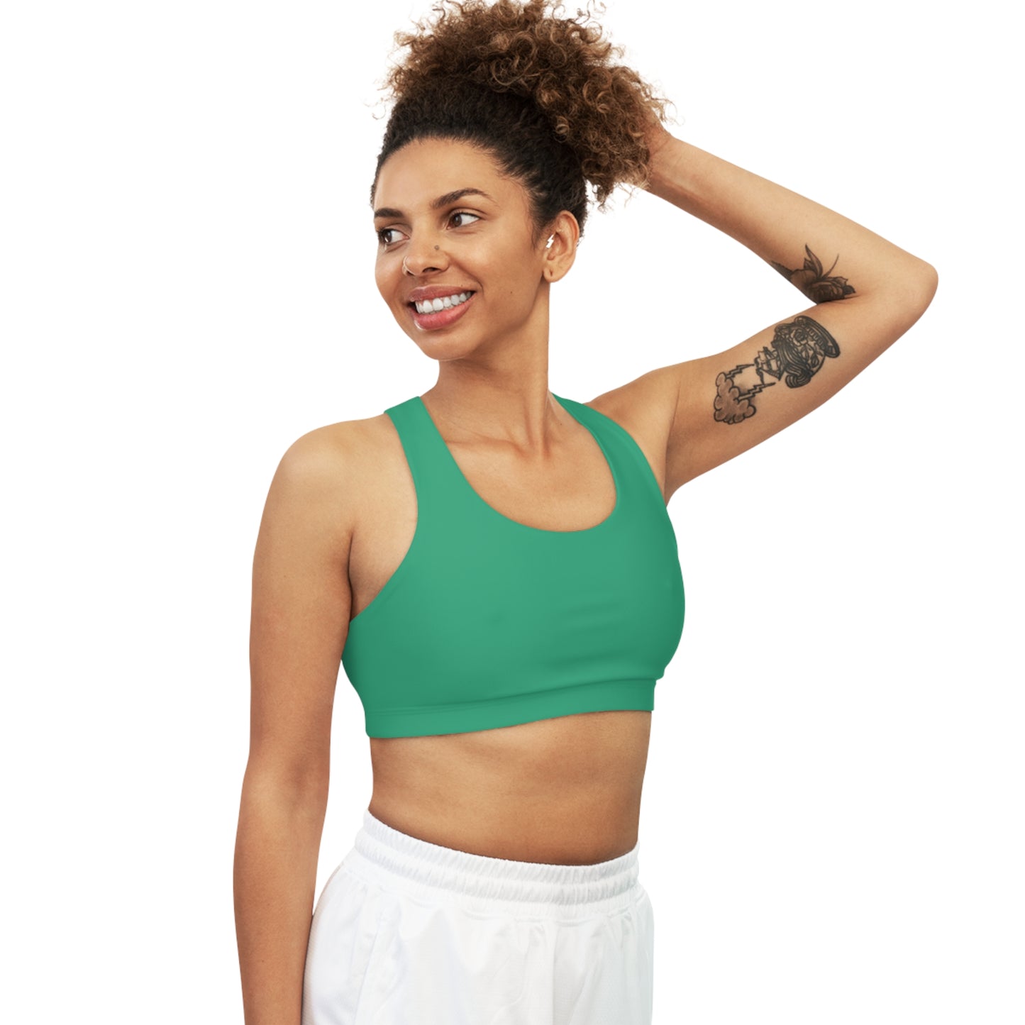 Sea Glass Stylish Seamless Sports Bra Almond for Fitness, Workout, Yoga, Gym