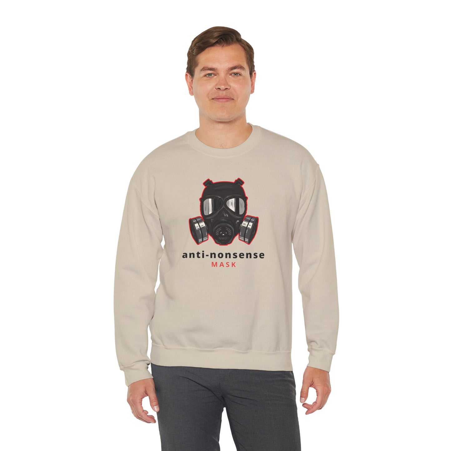 Anti-Nonsense Mask Sweatshirt - Funny Gas Mask Illustration - Anti Social Shirt