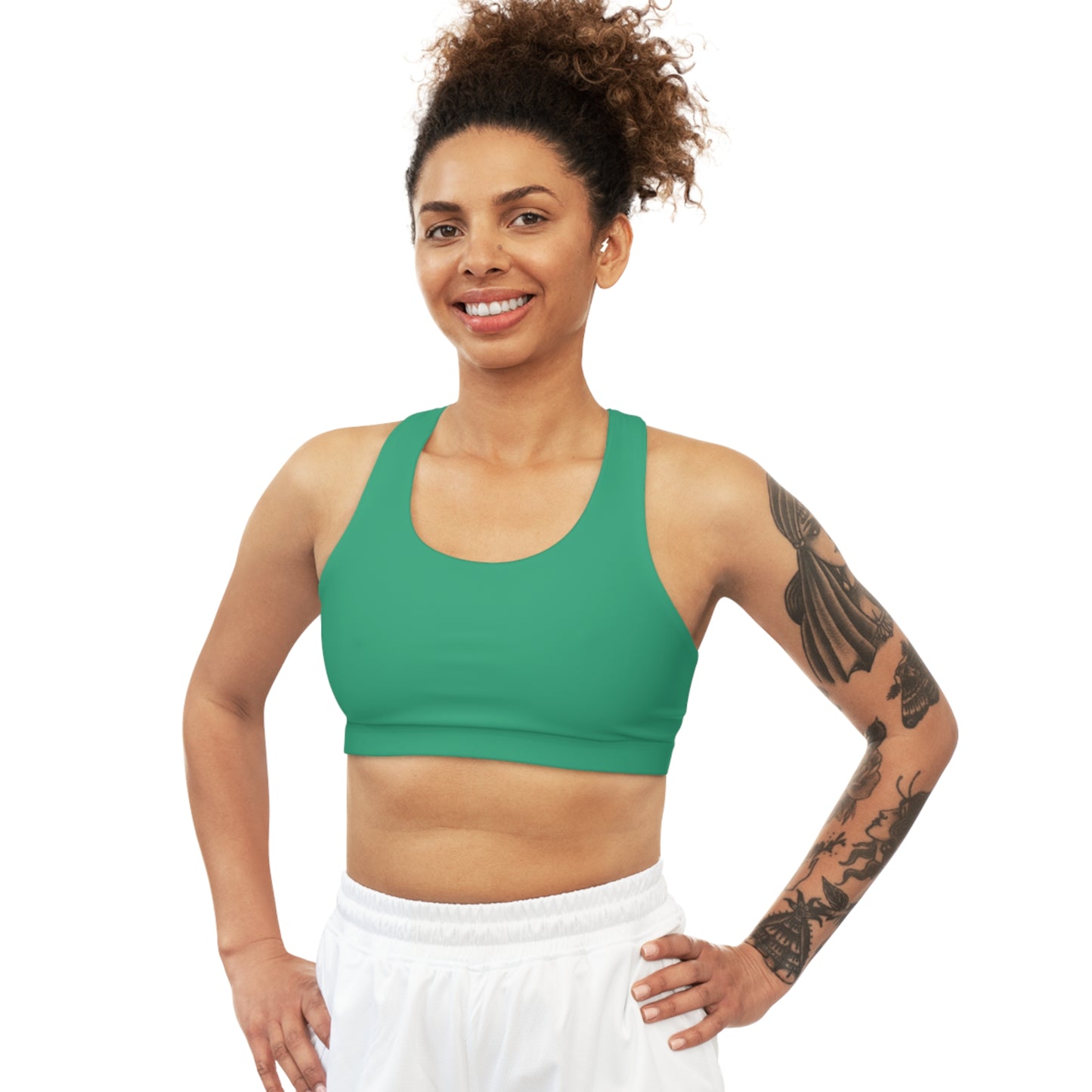 Sea Glass Stylish Seamless Sports Bra Almond for Fitness, Workout, Yoga, Gym