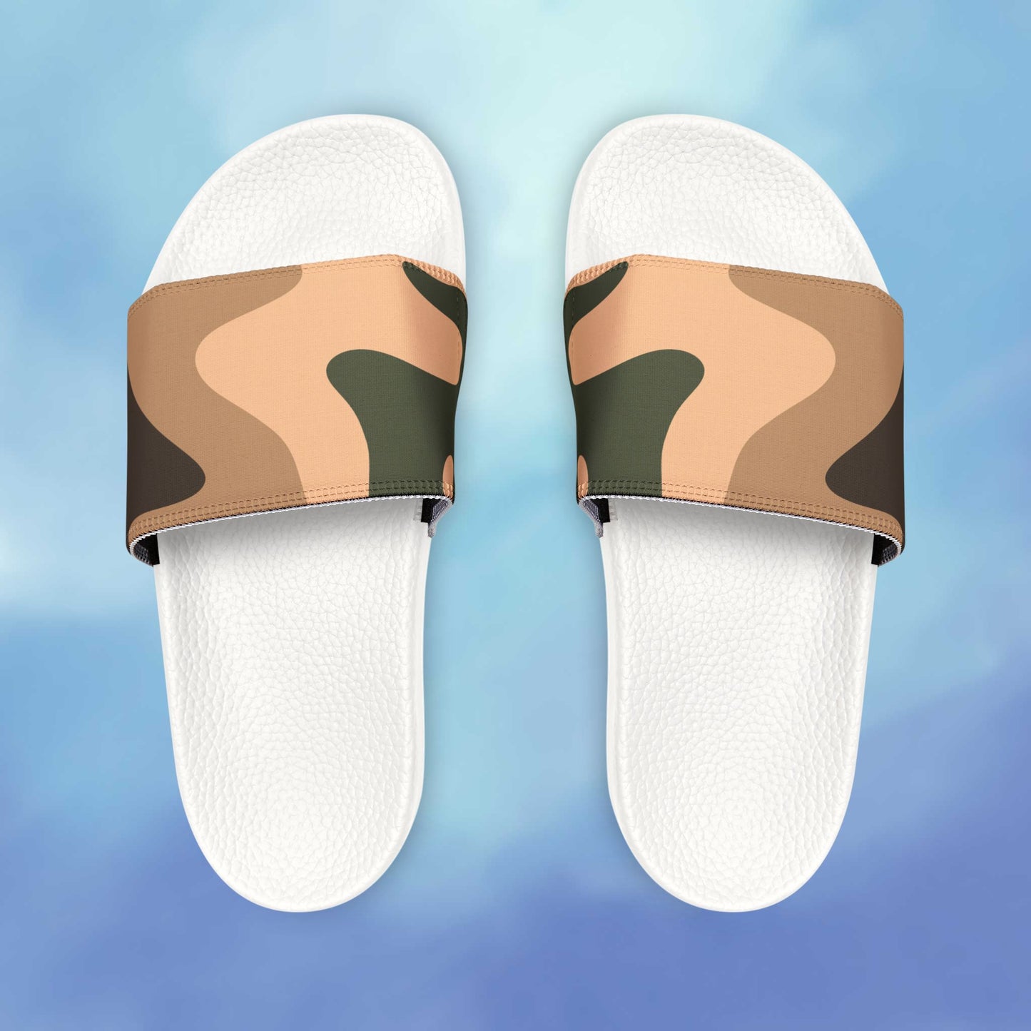 Camouflage Men's Removable-Strap Sandals, Casual Footwear, Beachwear Slides