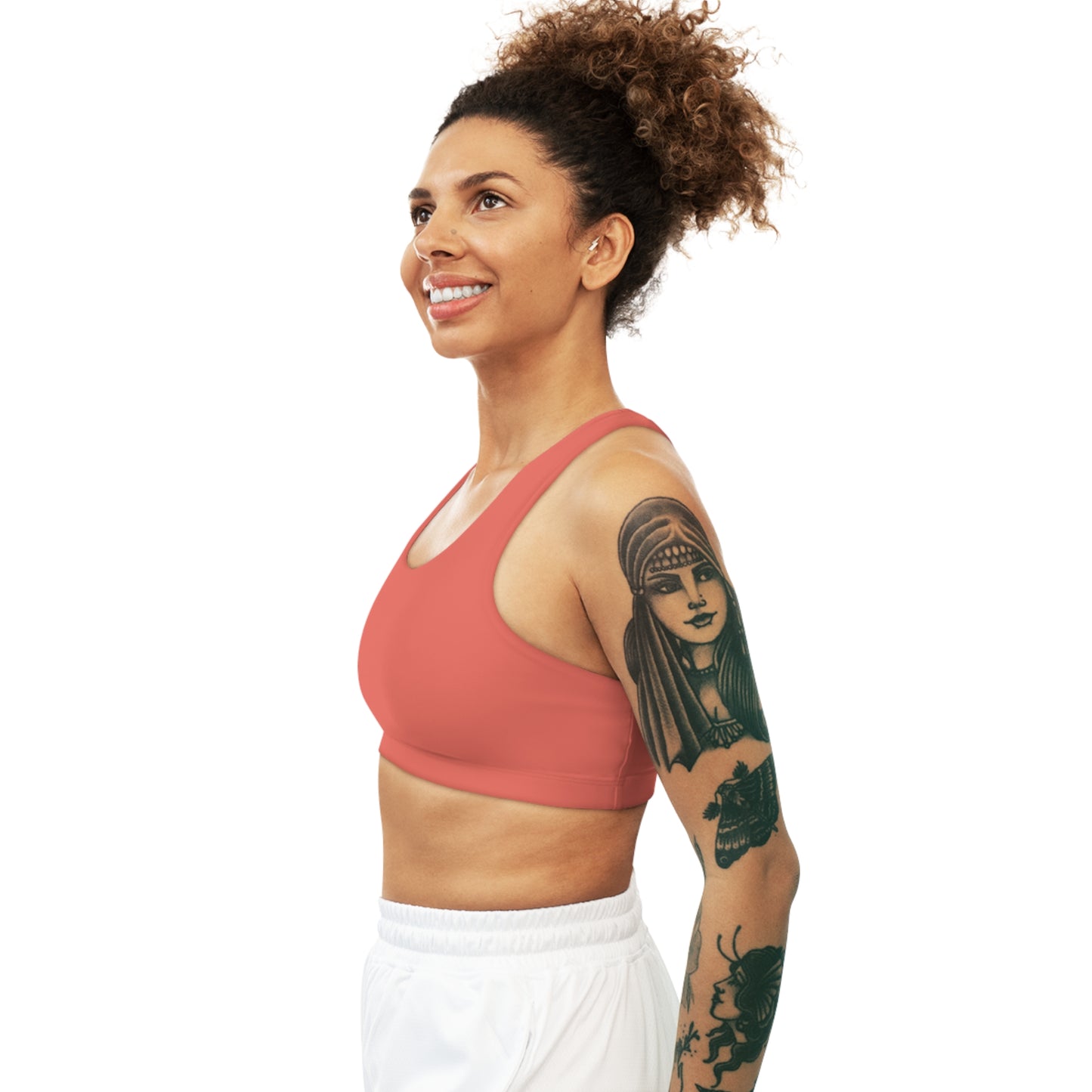 Strawberry Stylish Seamless Sports Bra Almond for Fitness, Workout, Yoga, Gym