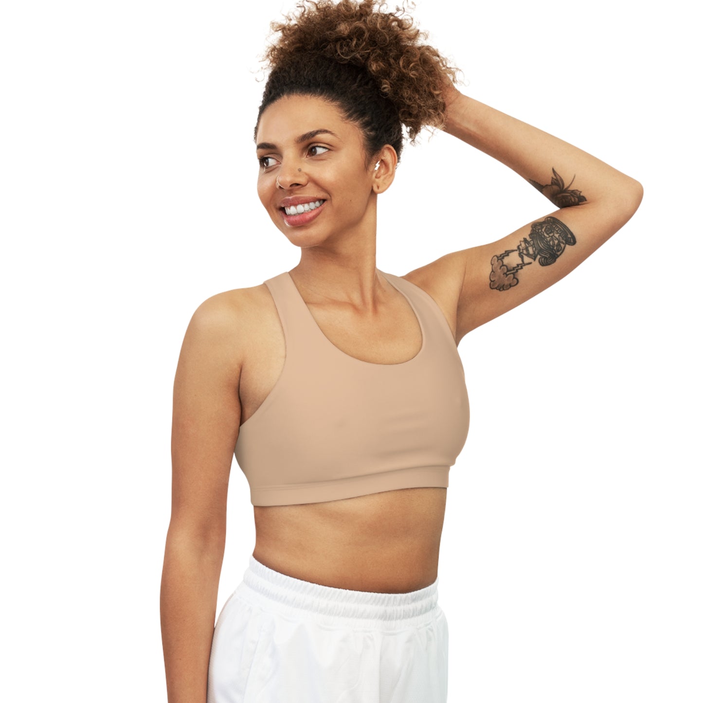 Almond Stylish Seamless Sports Bra for Fitness, Workout, Yoga, Gym