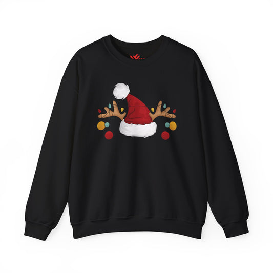 Red Christmas Santa Hat Sweatshirt - Festive Holiday Apparel, Unisex Cozy Gift