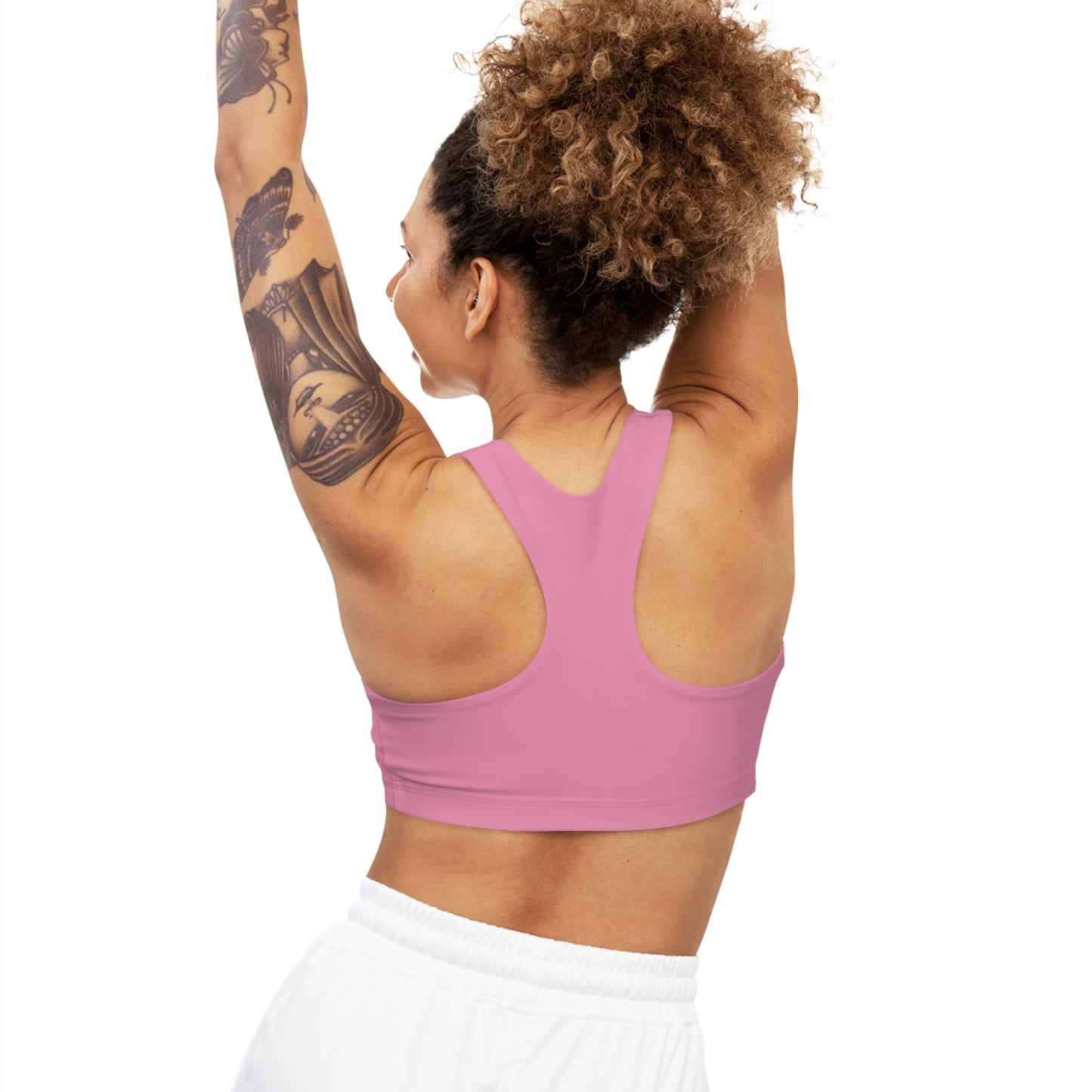 Pink Mauve Stylish Seamless Sports Bra Almond for Fitness, Workout, Yoga, Gym