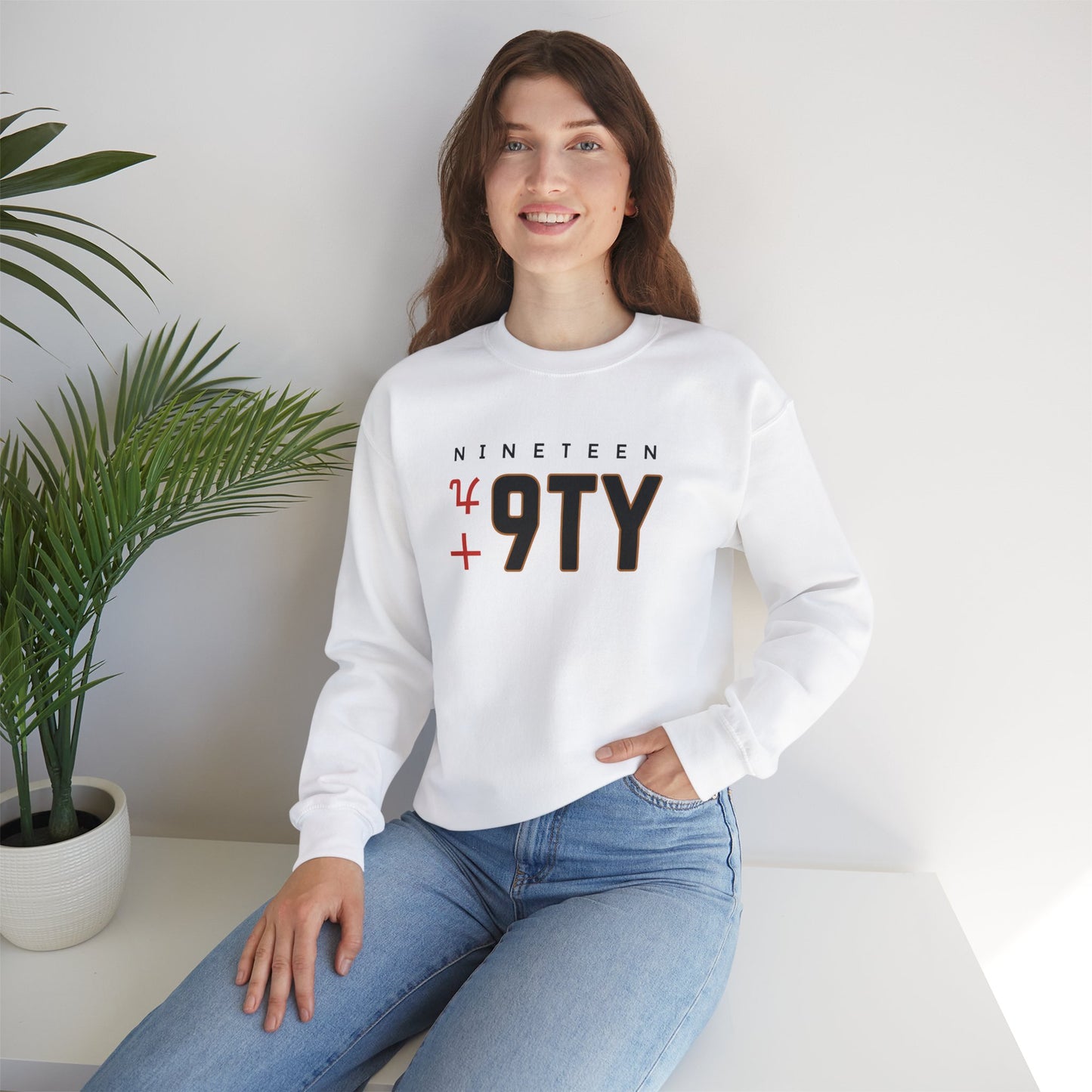 Nineteen 90 Sweatshirt - Retro 1990 Graphic Crewneck - Vintage Style Pullover