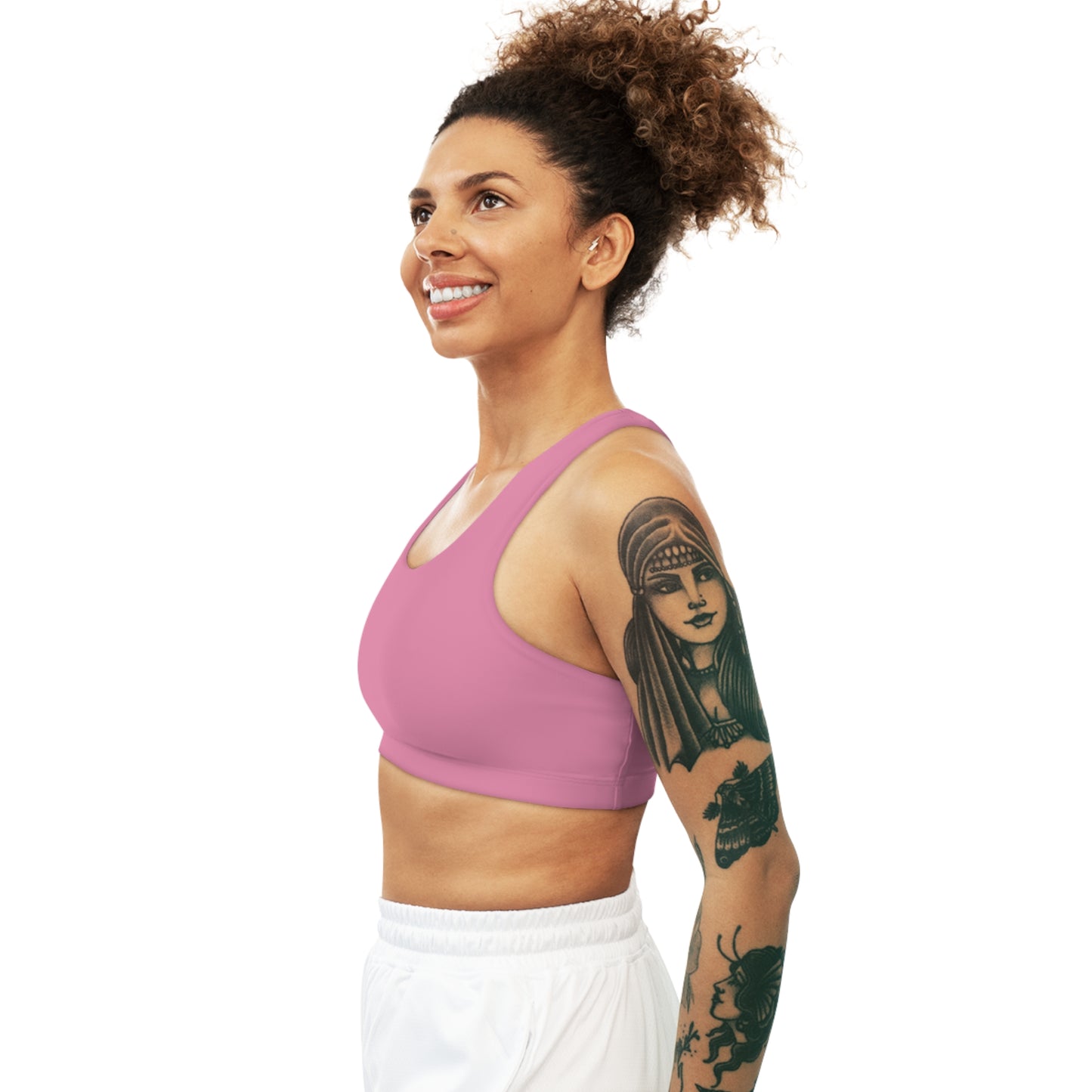 Pink Mauve Stylish Seamless Sports Bra Almond for Fitness, Workout, Yoga, Gym