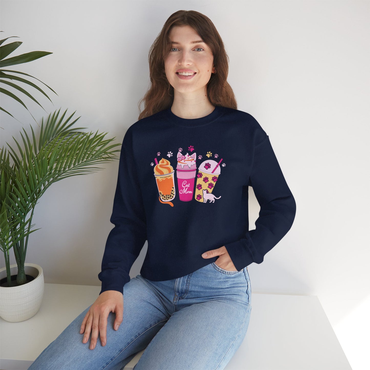 Cat Mom Sweatshirt, Cute cat Lovers, Pet Lovers Gift, Cozy Cat Sweater