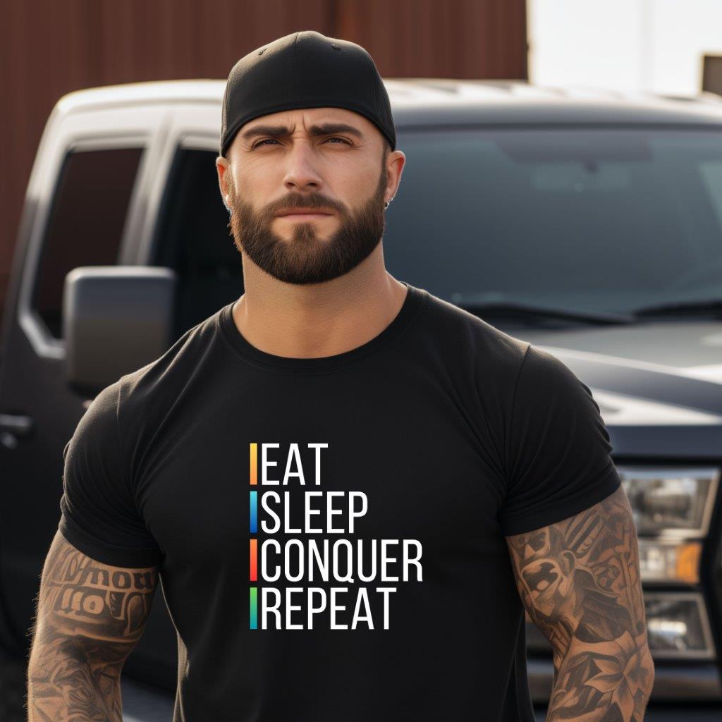 Eat Sleep Repeat Unisex Shirt, Motivational Shirt, Workout Shirt