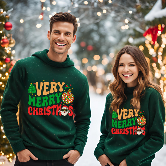 Very Merry Christmas Unisex Crewneck Sweatshirt, Holiday Apparel, Christmas